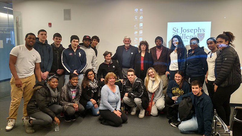 Members of SJC Brooklyn with Clint and Leslie Strait, and Glenn Baldwin