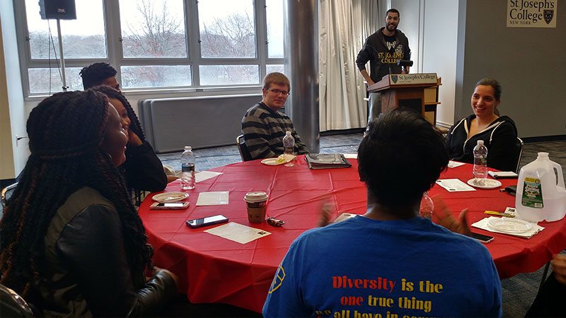 Kane Smego with students